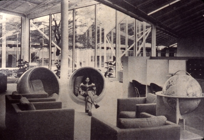 library interior, 1978