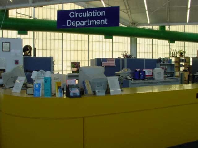 circulation desk prior to renovation