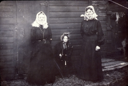 Two women and a young girl
