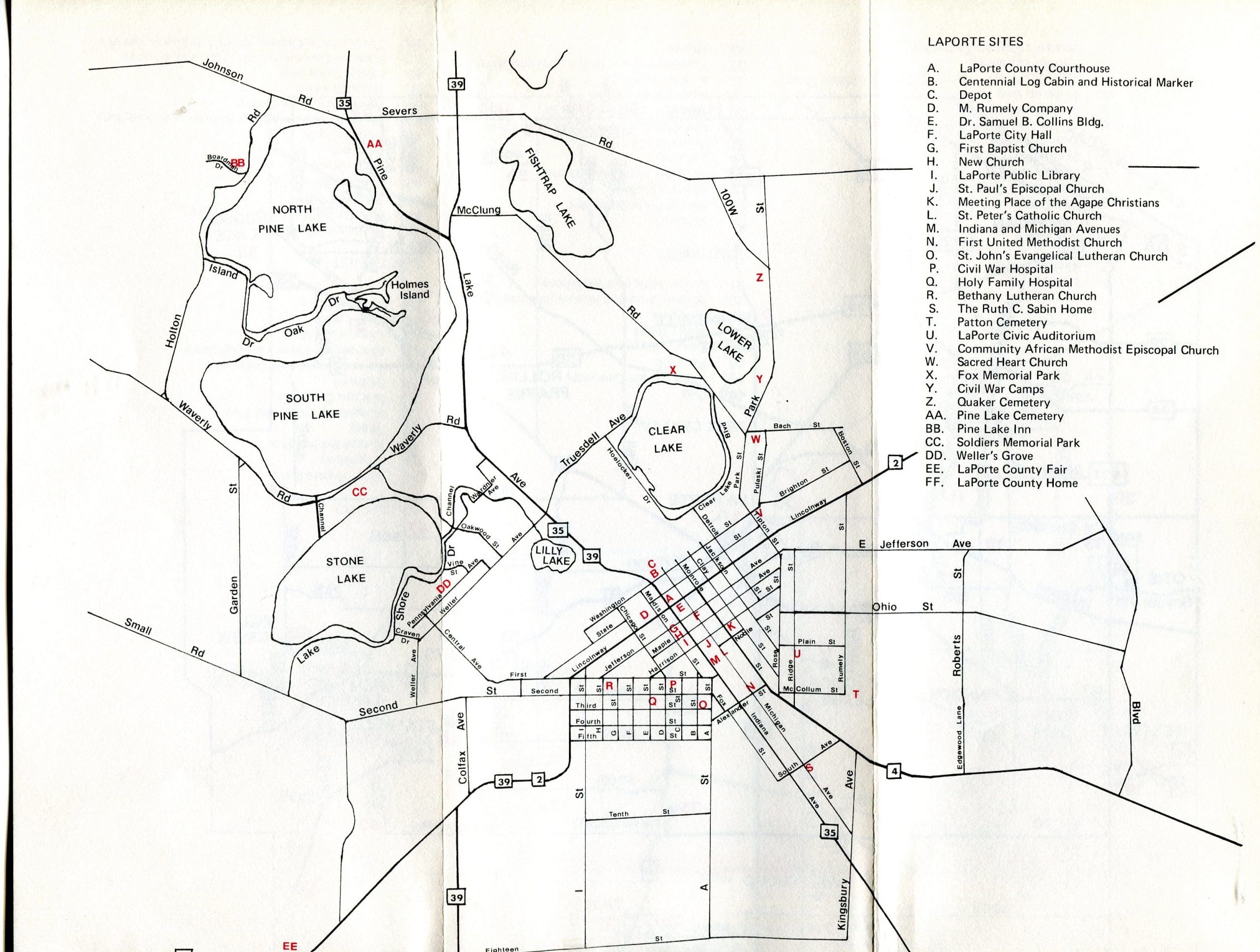 Portable LaPorte County -- map of LaPorte sites