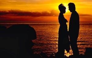 couple in silhouette