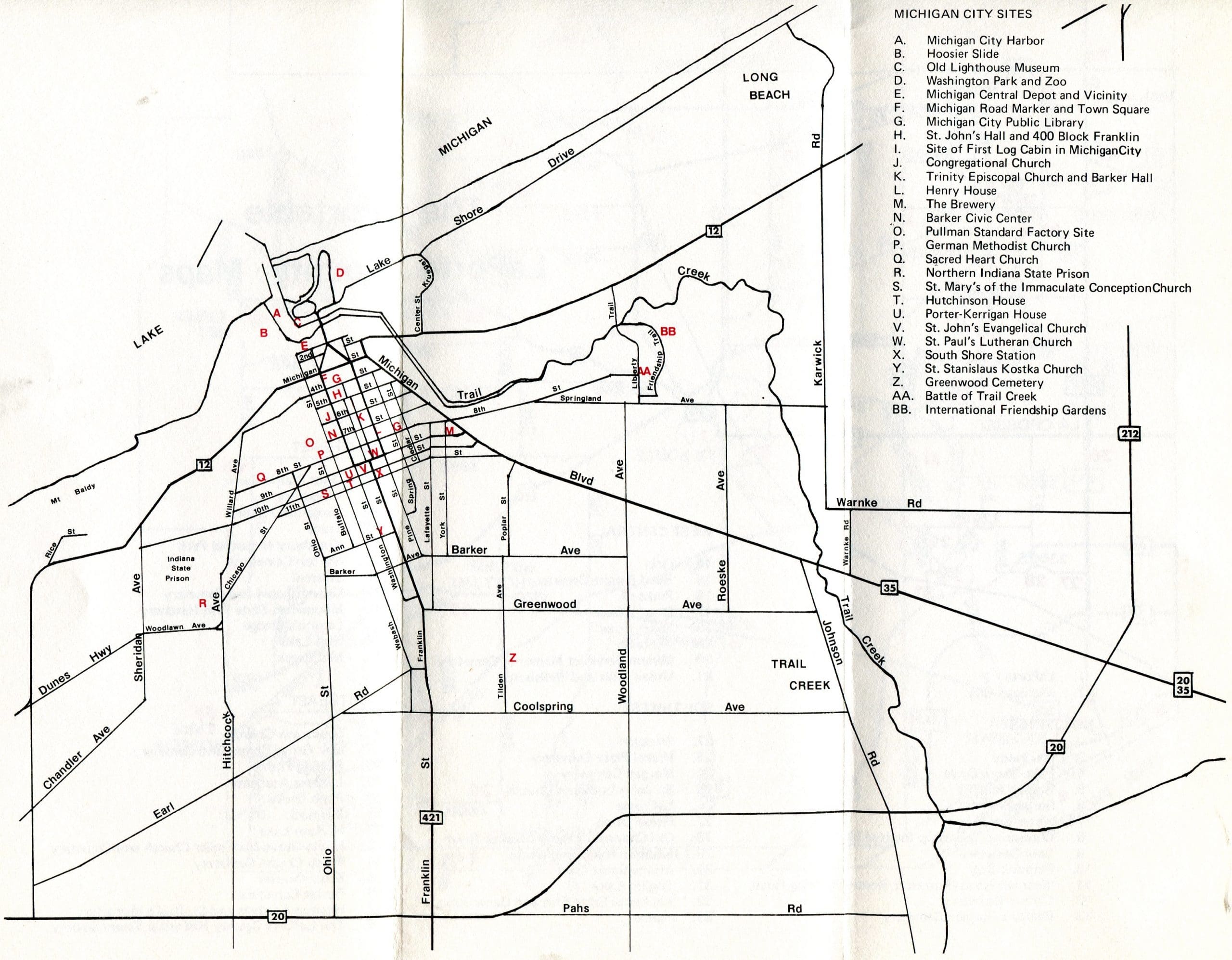 Portable LaPorte County -- map of Michigan City sites