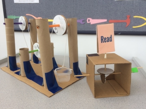 cardboard pulley and automata