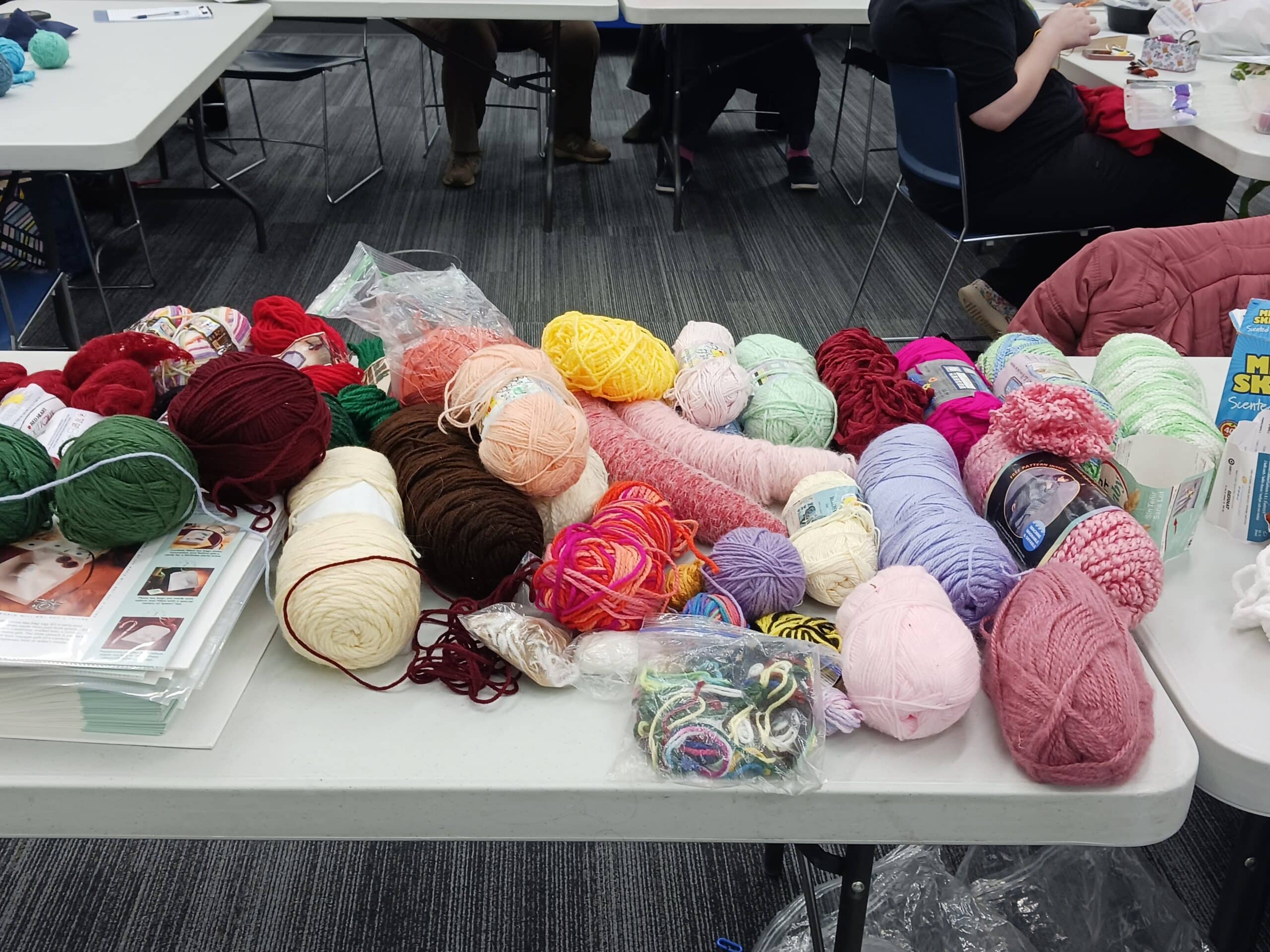 yarn donated to Needle Arts Club