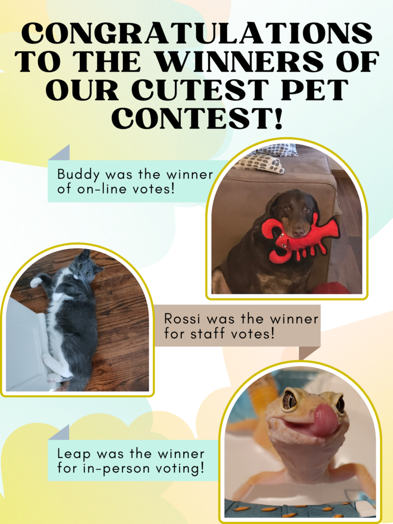 Congratulations to the Winners of Our Cutest Pet Contest!