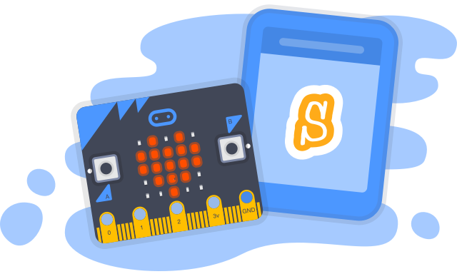 an image of a computer board is shown stylized with a tablet bearing the letter s