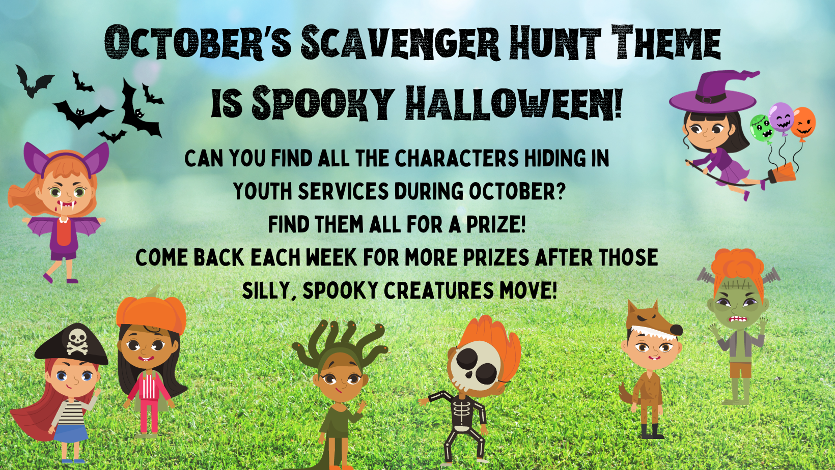 October Scavenger Hunt in Youth Services - Spooky Halloween