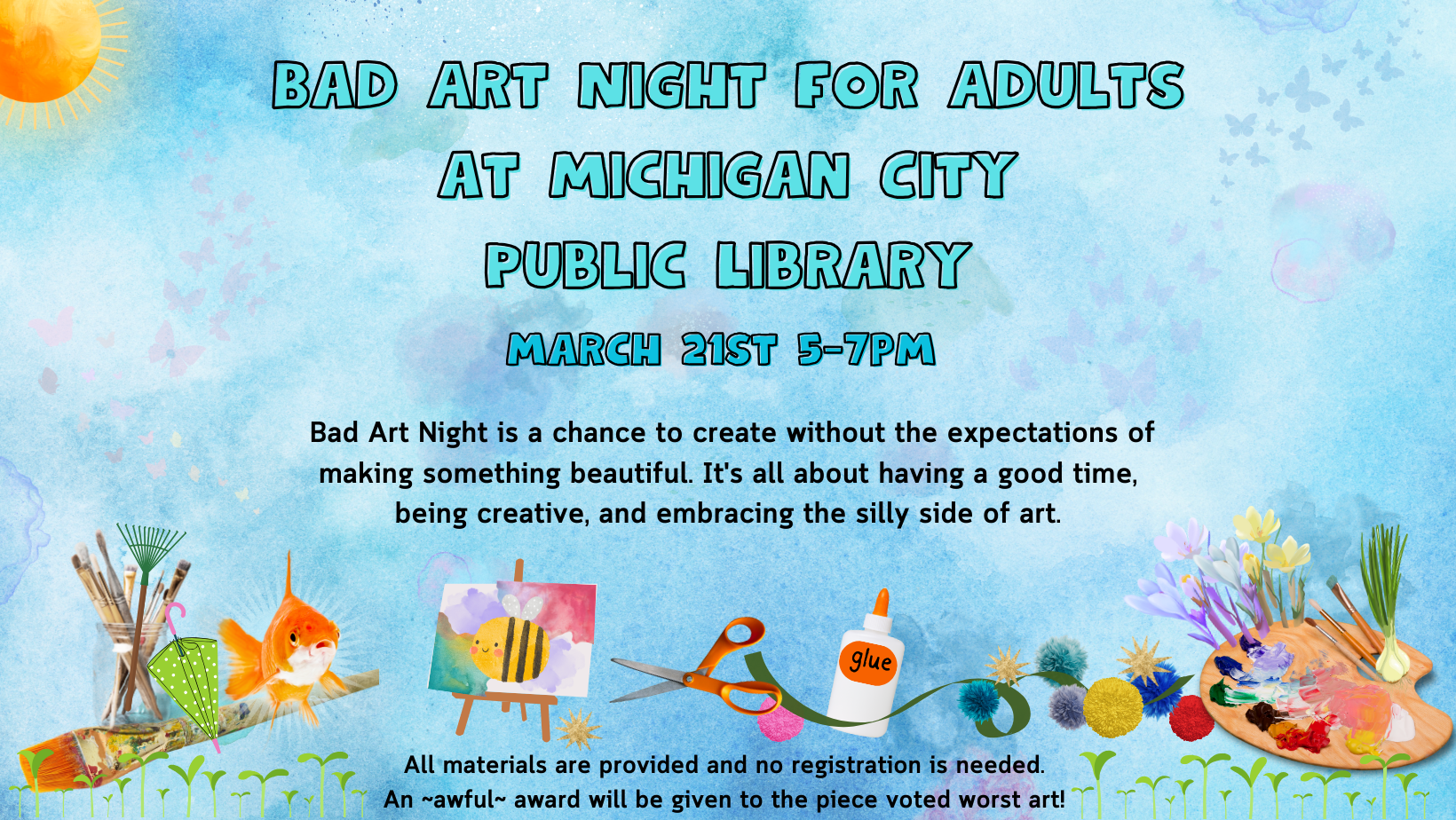 Bad Art Night for Adults, Thursday, march 21 at 5:00 pm