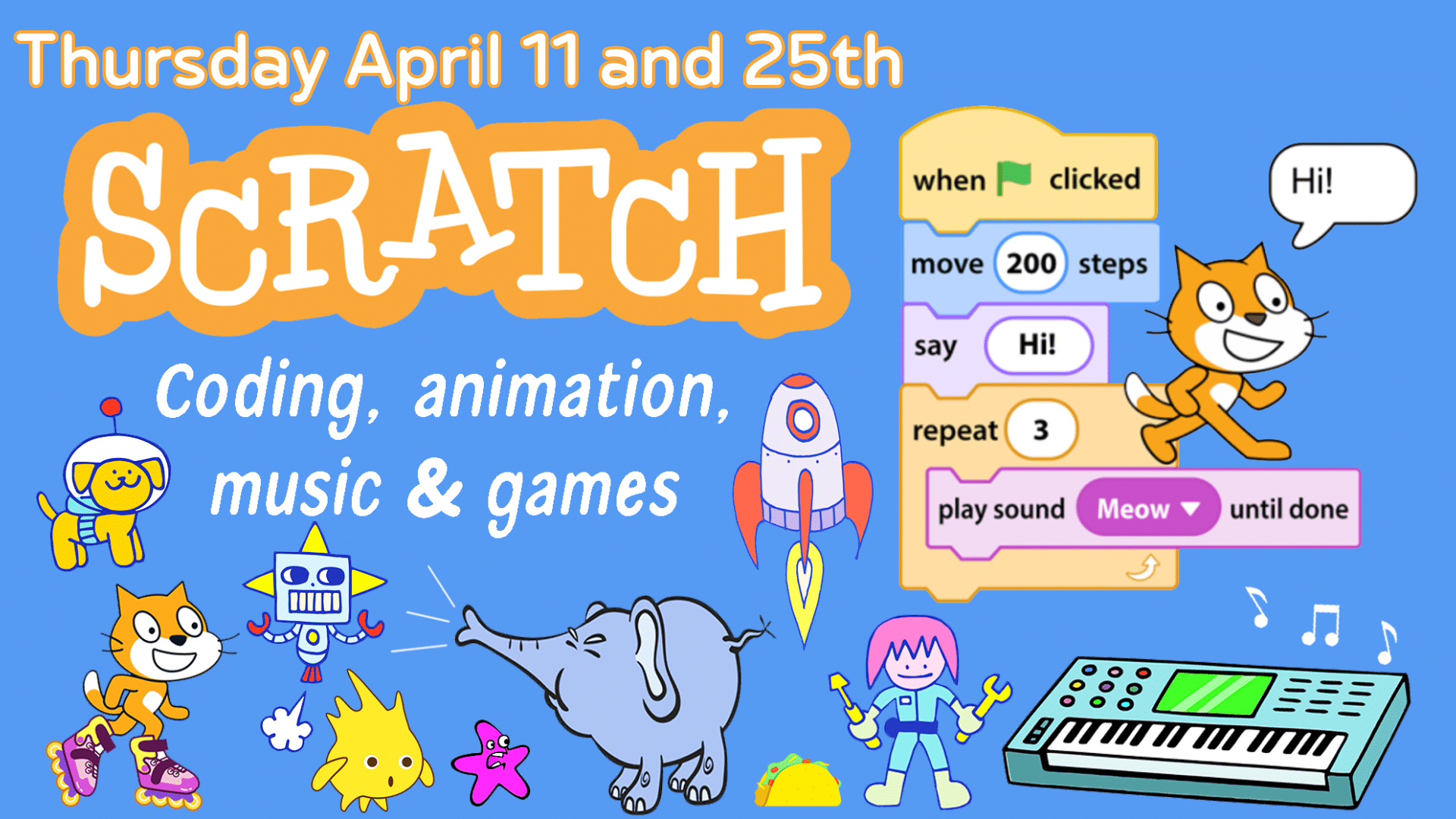 Scratch Club, Thursdays, April 11 and 25