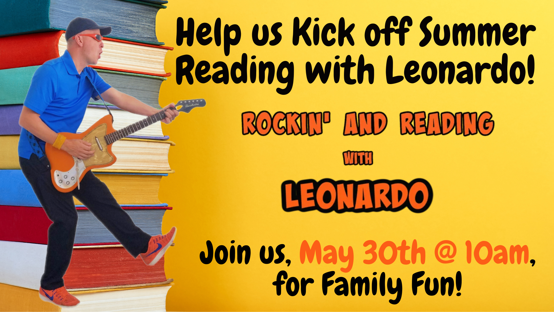 Help us kick off Summer Reading with Leonardo! Music for kids. Thursday, May 30 at 10:00 am